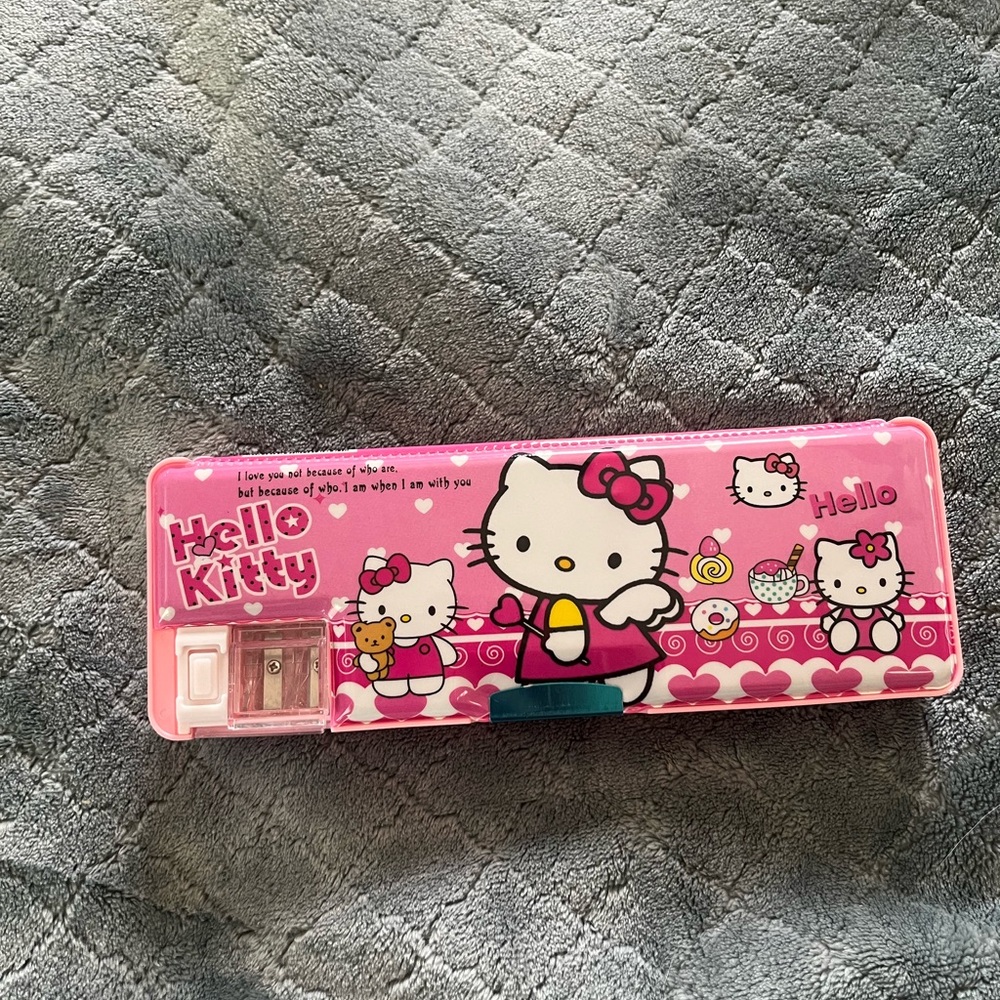 Hello Kitty Pink Multi Functional Pencil Case Double Sided with Sharpener Sanrio